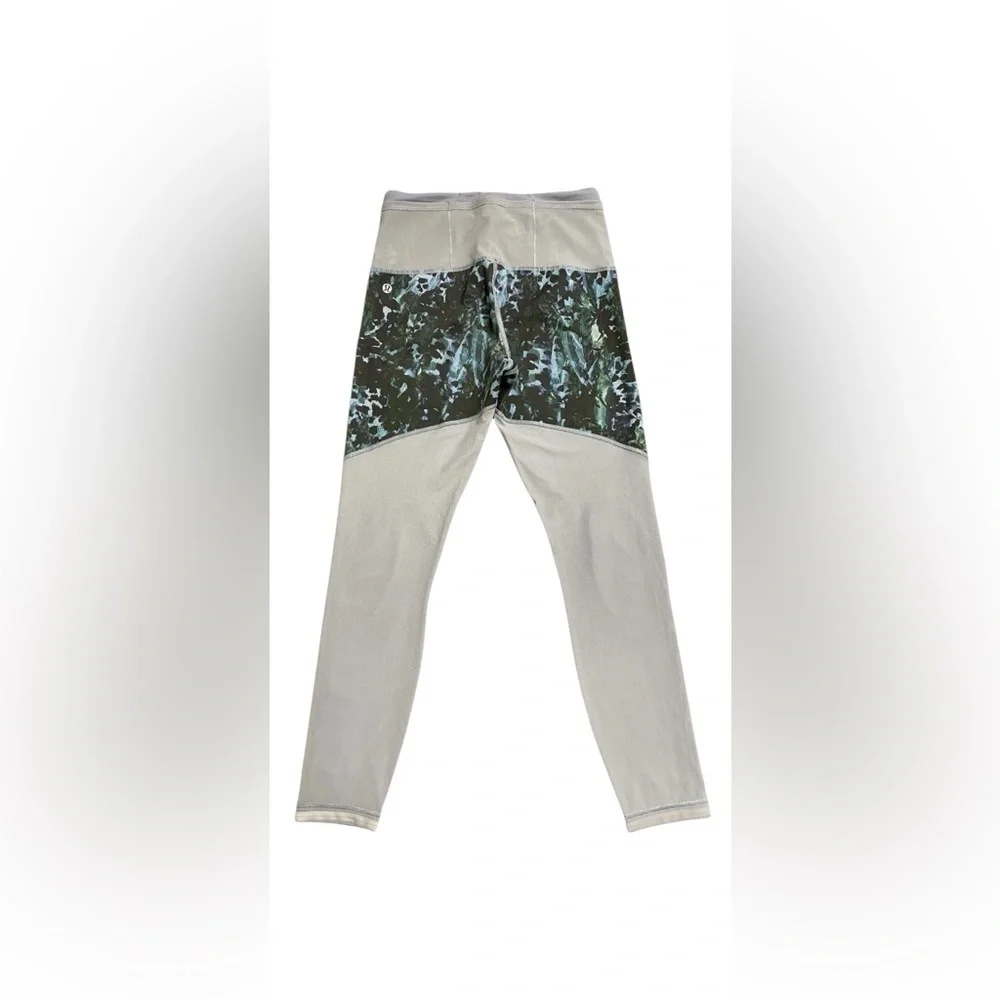 Lululemon Gray & Blue Camo‎ Print Leggings 6 Full Length Athletic Pants Womens